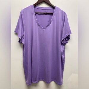 4 for $25 💜 Carisma V-Neck Short Sleeve Top (2X) 💜